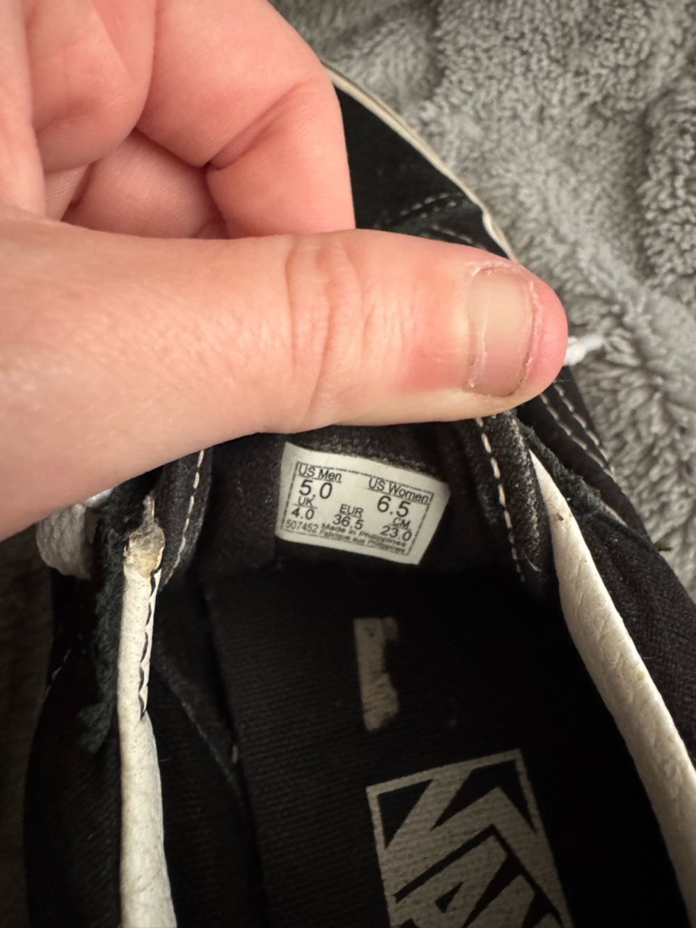 Vans Black Sneakers with Embroidered Butterfly, Cherries, and Checker Stripe - Picture 4 of 4